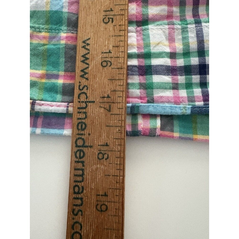 Talbots Patchwork Skirt Womens 4P Pink Blue Green Madras Plaid Preppy Beach - Picture 10 of 13